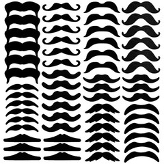 60 Pcs Black Fake Mustaches Adhesive (10 Designs) Novelty Hairy Beard Costume…
