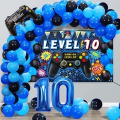 90PCS 10th Birthday Video Game Party Decorations for Boys – Blue 10th Video G…