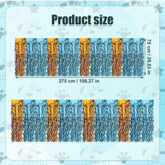 2 Pack Tinsel Foil Fringe Table Skirt, 108.3 x 29.5” Blue Orange Wavy Party