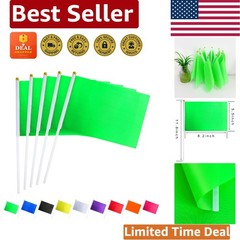 Versatile 25 Pack Mini Solid Green Flags – Perfect for Kids’ Birthdays & More