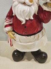 Chef Santa Claus Decor Tabletop Christmas Decorations 8.5 In Chef Hat & Cookies