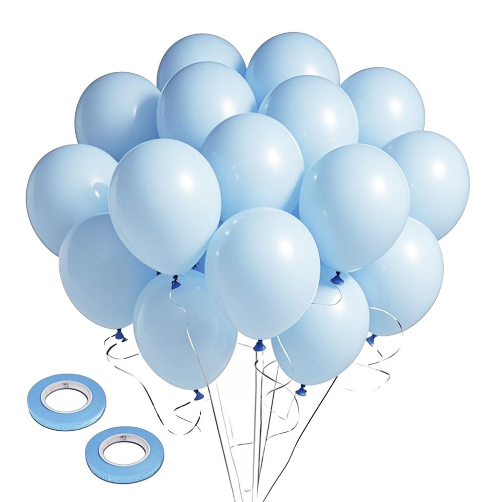 Pastel Blue Balloons,100pcs Light Blue Latex Party Balloons for Balloon Arch …