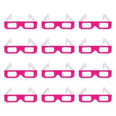 12 Pack 3D Diffraction Glasses Firework Diffraction Grating Pink