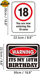 9PCS 18th Birthday Party Decorations Wall Signs Funny Photo Props Decor Set