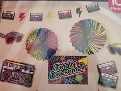 80s Retro 10 Piece Room Decorating Garland Centerpiece Fans Cutouts