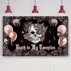 Rose Gold and Black Death to My 20s Decorations – Death to My Twenties Backdr…