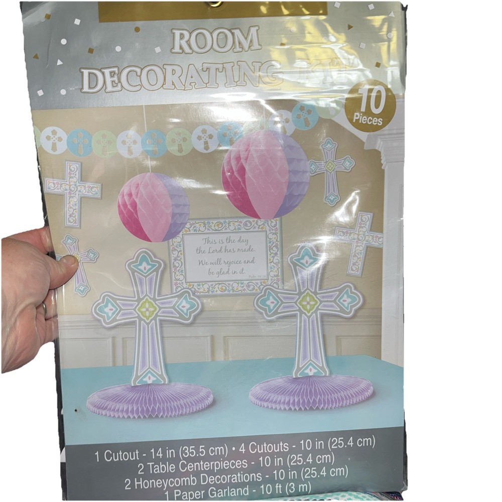Christening Baptism Decor Baby Religious Party Supply NEW Celebration 10 Pieces