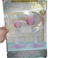 Christening Baptism Decor Baby Religious Party Supply NEW Celebration 10 Pieces