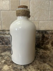 Decorative White Glass Bottle «Raven Feathers” Halloween Spooky Wicca Potion