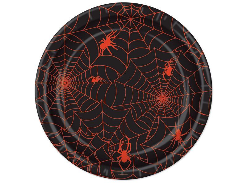 Wholesale Spider Web Paper Plates 96 pcs Beistle Halloween Bulk Party Supplies