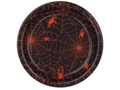 Wholesale Spider Web Paper Plates 96 pcs Beistle Halloween Bulk Party Supplies