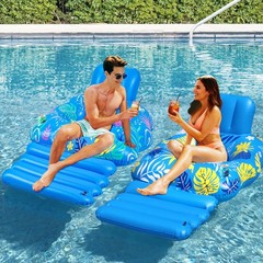 Inflatable Pool Lounger Float, Heavy Duty Pool Floats for Adults with Innovat…