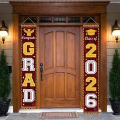 Maroon and Gold Graduation Decorations Class 72×11.8 inches,