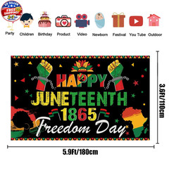 Large 71″ X 43″ Juneteenth Backdrop, Happy Juneteenth Decorations Banner, June t