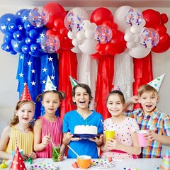 60 Pcs 12 Inch Red White Blue Balloons Patriotic 4th of July Party Decor