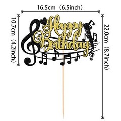 Happy Birthday Music Note Cake Topper Birthday Party Cake Decorations