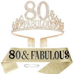 Gold 80th Birthday Tiara & Sash Set, Happy – Fabulous Decorations