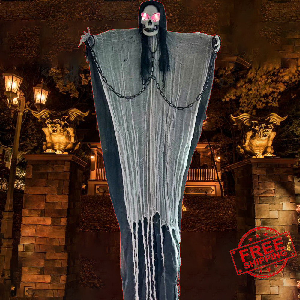70″ Halloween Haunted House Ghost Hanging LED & Sound Indoor/Outdoor Home Decor
