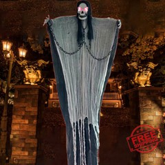 70″ Halloween Haunted House Ghost Hanging LED & Sound Indoor/Outdoor Home Decor
