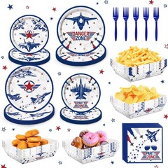 «Fighter Jet Birthday Party Supplies – Military Air Force Plates & Napkins Set,