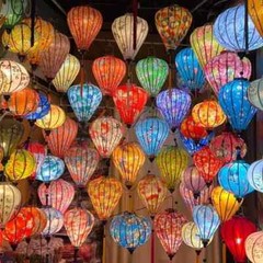 Floral Hanging Lantern Cloth Lantern Chinese New Year Festival Outdoor Decor