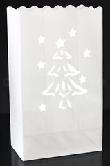 White Christmas Tree Luminary Bags – 50 Count – Christmas Holiday Luminaria -…