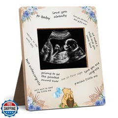 Hatzelou Winnie Baby Shower Sign – Classic Pooh Sonogram Picture Frame, Guest