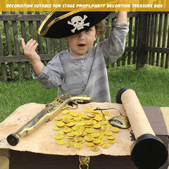 200 Pcs Pirate Gold Coins Plastic Treasure Fake Gold Coins Decorations for Favor