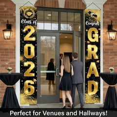 2026 Graduation Decorations Door Porch Banner, Graduation Party Decorations, Con