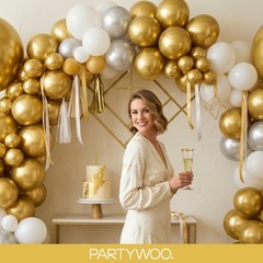 Gold Balloons 140pcs Different Sizes of 18 12 10 5 Inch Gold Balloon Arch Kit…