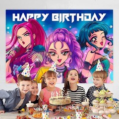Stunning 60×40 Purple Birthday Banner – Demon Movie Hunters Theme Decoration