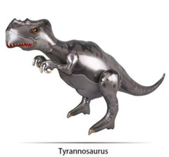 37″ GIANT FOIL DINOSAUR AIR BALLOON Inflatable Posable T Rex Gray 4D Button Kid