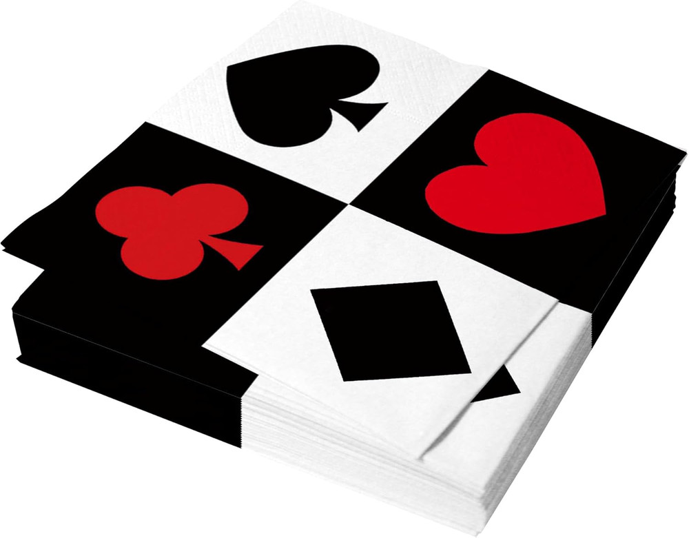 Casino Poker Party Napkins Disposable Cocktail Napkins 20 Pack