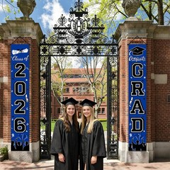 Graduation Decorations 2026 Porch Banner, Graduation Banner Class of 2026, Bl…