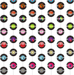 8Pcs Vinyl Records Theme Garlands for Rock and Roll Party Hanging Decorations Re