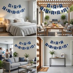 Blue Father’s Day Banner – Pre-assembled for Quick, Elegant Celebrations