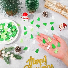 280 Pcs Christmas Confetti Glitter Green White Tree Table Decor Holiday Craft