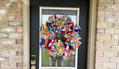 Birthday Balloon & Dot Party Front Door Deco Mesh Wreath Festive Bright Cheerful