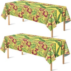 Compatible with Tropical Tablecloth 2 Pack Hawaiian Luau Party Decorations