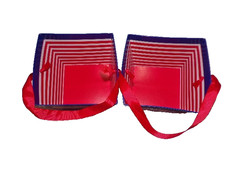 2 new USA Square Cardboard Candy Pails Party Favors w/Ribbon Handles 5×5″ KS1
