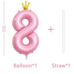40″ Crown Pink Balloon – Big Conjoined Light Pink Foil Mylar Helium Number 8