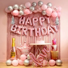 pink birthday decorations for women ，happy birthday party decorations for gir…