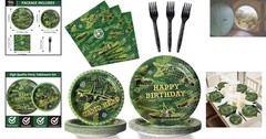 Army Camouflage Birthday Tableware Set – 96 Pcs for Military Theme Celebrations