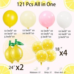 Yellow pink lemon Balloon Garland Arch kit with Sun lemon mylar Balloons for …