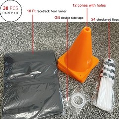 7inch Orange Racing Traffic Cones With Holes on Top,Checkered Flags,Racetrack…