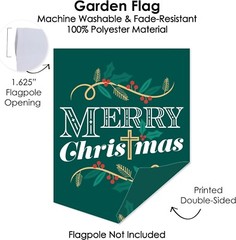 Religious Merry Christmas Outdoor Decor Double-Sided Garden Flag 12 x 15.25″