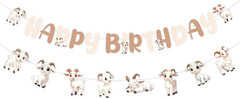 Goat Birthday Decorations, Goat Theme Happy Birthday Banner Farm Animals Theme G