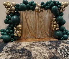 Lukiituke Green and Gold Balloons, 75PCS Dark Green Balloons, Gold Latex Ball…