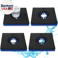 4 Pcs Foam Floating Drink Holder for Pool 9.5 Inch Blue and Black Refreshment Ta