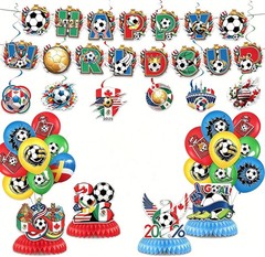 2026 World Cup Soccer Party Decorations Kit, Football Theme Decorations with Ban